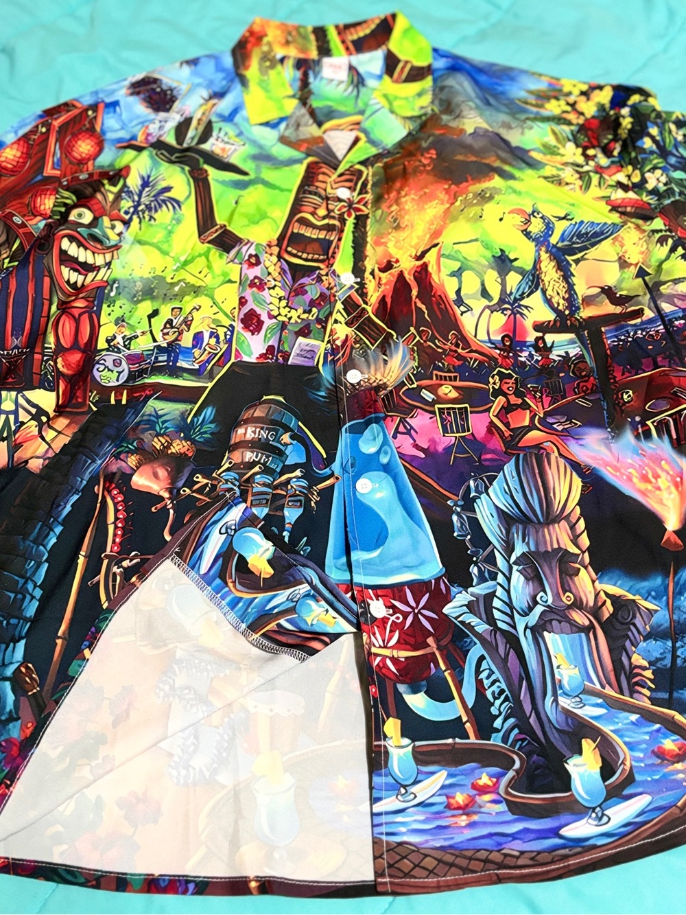 Tiki Totem Luau Explosion | Vibrant Hawaiian Party Shirt 3X